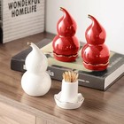 1x Toothpick Dispensers Household Ceramic Toothpick Holder Organizer Gourd Shape