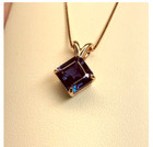 Natural Alexandrite Pendant Color Changing Gemston  14k Yellow Gold Plated