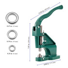 Heavy Duty Hand Press Eyelet Grommet Machine Punch With 3 Dies And 1500 Silver