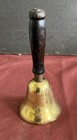 Antique Or Vintage  unknown Age  Brass Bell With Black Wooden Handle 5    Tall