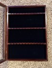 Vintage 36 Souvenir Spoon Holder Display Case Collection Wood glass Wall Mount