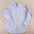 Forsyth Of Canada Shirt Mens M 15 5 32 33 Blue 100  Cotton 2 Ply 80s