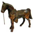 Vintage Bronze Copper Tone Cast Metal Horse Statue Equestrian Figurine Large 10 