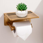 Toilet Paper Holder With Shelf  Aluminum Tissue Roll Dispenser With Mobile Phone