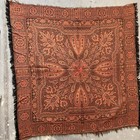 Gorgeous Handmade 1900 s Antique Kashmir Paisley Piano Shawl 43x43    Two Sided