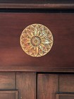 Nos Brass 3  Floral Knob Drawer Pulls W  Backplates Handles Vtg Kbc Hardware New