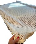 Vintage White Handmade Crochet Open Knit Afghan Soft Throw Big Blanket 85 X 75    