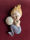 Vintage 1950 Norcrest  bubble Mermaids  Ceramic Wall Set Of 3