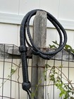10ft Cowhide Leather Hand Braided Bullwhip 16 Plaits Black Genuine Leather Whip