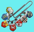 Set Of 7 Vintage Colorful German 800 Silver   Enamel Charms   Pendants