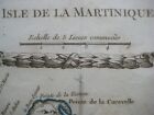 Original 1764 Bellin Map Isle De La Martinique French West Indies Outline Color