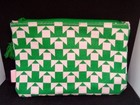 Ipsy Green Geometric Glam Bag Makeup Cosmetics Bag With Green Tassel