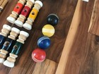 Vintage Sportcraft Contender Wooden Wood Croquet Set Missing 2 Balls No Wickets