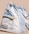 Cat   Jack Boys Light Wash Denim Cargo Shorts Blue Size 8 Drawstring