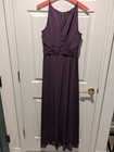 David s Bridal High-neck Chiffon Bridesmaid Prom Dress With Keyhole Plum Size 8