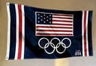 Usa Olympic Flag-3 x5  Deluxe Outdoor Flag banner-new-ships Fast 