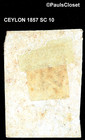 Ceylon 1857 Sc 10 Queen Victoria 10p Vermilion Imperforate Ung Fancy Cnx F vfine