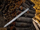 Hand Forged Damascus Steel Viking Sword Sharp Battle Ready Medieval Sword