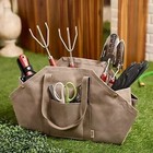 Martha Stewart Waxed Canvas Garden Tool Bag Grey Heavy Duty Utility Tote A684064