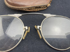 Antique 1 10 12 K White Gold Filled Pince-nez Folding Eyeglasses W  Leather Case
