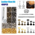 480 Sets 4 Colors 3 Sizes Leather Rivets Double Cap Rivet Tubular Metal Studs