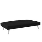 Modern Full Futon Sofa Bed Black Fabric Chelsea Style Convertible Couch