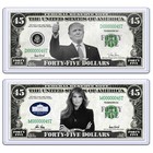 Donald Melania Trump Two Pack Collectible United States Novelty 45 Dollar Bills