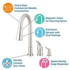 Pacific Bay Grandview Pull-down Kitchen Sink Faucet With Soap Dispenser  brus   