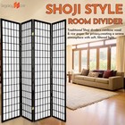 4 Panels Japanese Style Room Screen Divider Black