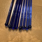 Vintage Set Of 8 Multi Cobalt Blue Glass Swizzle Sticks Cocktail Stirrers