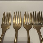 Vintage Dirigold Dirilyte Goldware Flatware Salad Forks Lot Of 8