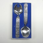 Konge Tinn Pewter Norway Serving Spoon Set Vintage Salad Servers