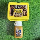 1978 Mork  mindy Plastic Lunch Box Yellow Red Handle With Thermos - 8x8x4   