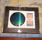 Vintage 8  200mm Genuine Silicon Semiconductor Ic Chip Wafer Mounted Brass Frame