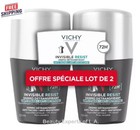 2 X  Vichy Homme Invisible Resist 72h Deodorant Dermo-detranspirant Roll-on 50ml