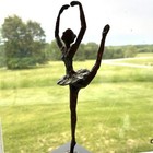 Vtg Forged Bronze Ballerina Dancer Alberto Giacometti Style Sculpture Patina Evc