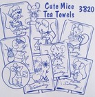 Aunt Marthas 3820 Cute Mice Days Of Week Dish Towels Embroidery Transfer Pattern