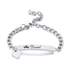 Personalized Name Newborn Baby Kid Girl Bracelet Chain Heart Charm Birthday Gift