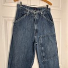 Tommy Hilfiger Size 34 Rare Vintage Baggy Denim Blue Medium Wash Zipper Pocket