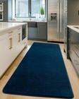 Fluffy Runner Area Rug For Bedroom  2x6 Navy Blue Shag Washable Rugs For Livi   