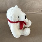 Coca-cola Plush White Polar Bear Stuffed Animal With Red Scarf  Soda Theme