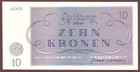 Czechoslovakia   Judaica Theresienstadt Ghetto  Wwii  10 Kronen 1943  Unc