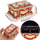 Vintage Jewelry Box  Small Enameled Trinket Box Organizer Rectangular Treasure C