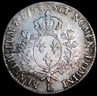 France Ecu Louis Xv 1754 L Rare Km 512 12 Mint bayonne Silver  2461