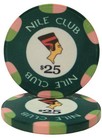Premium Nile Club Design Ceramic Clay 10gm Poker Chip Sample Set - 12 New Chips 