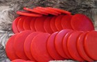 Vintage Lot Of 30 Art Deco Bakelite Red   Yellow Swirl Poker Chips Art Crafts 