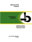 John Deere 3040  3140 Tractor Service Manual Repair Shop Technical Book