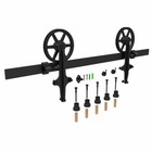 4 20ft Sliding Barn Door Hardware Track Kit For Single double Big Wheel Rustic