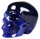 Huge 5 0  Blue Smelted Crystal Carved Skull  Super Realistic  Crystal Healing