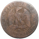 France - 5 Centimes Coin 1854 B Rouen Km  777 2 French Emperor Napoleon Iii Five